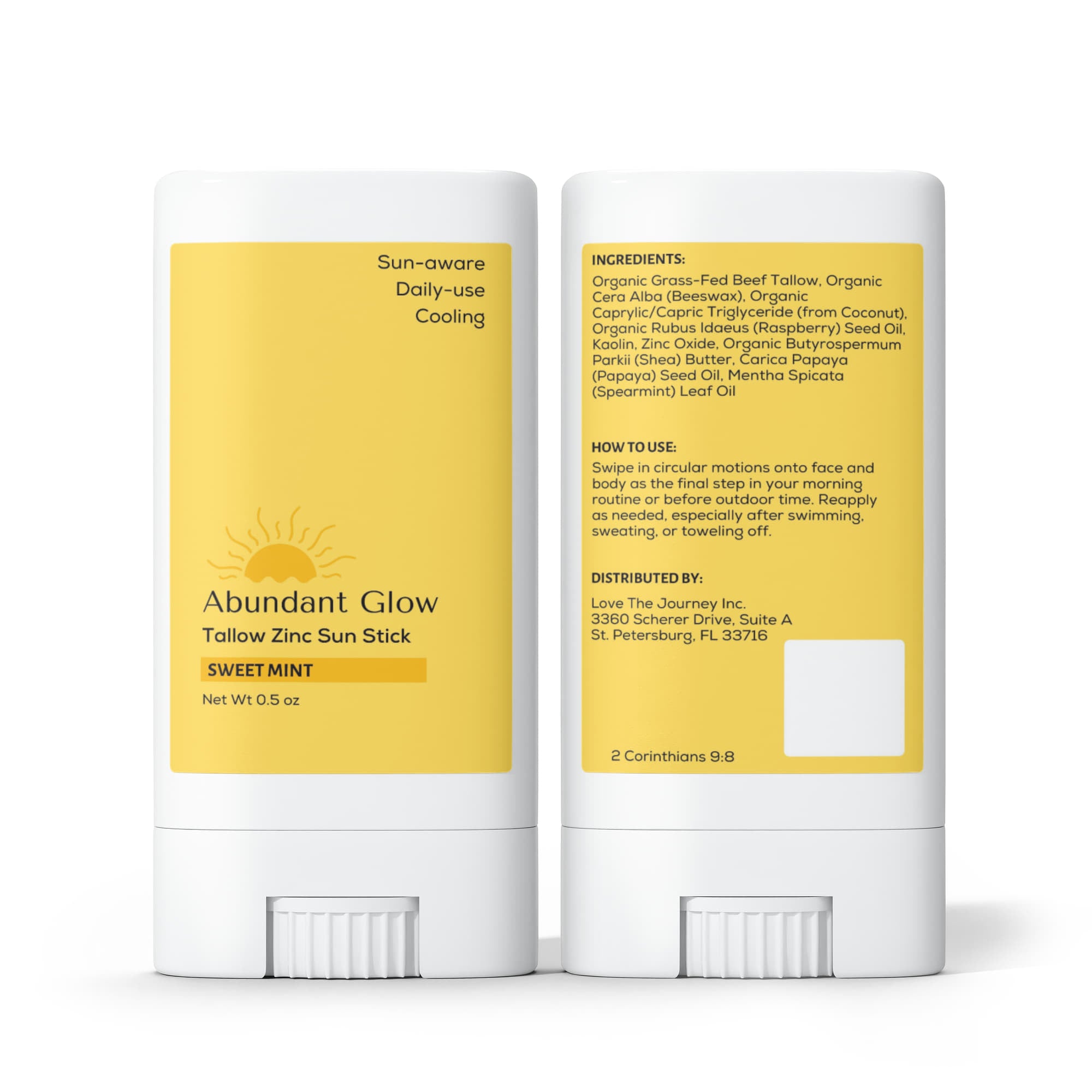2 Pack Tallow Zinc Sun Stick